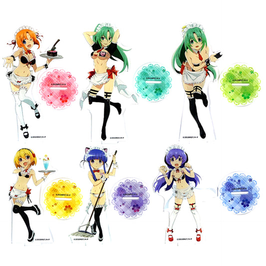 Set of 6 Higurashi When They Cry WEB Kuji Maid Bikini Assort B Prize Acrylic Stand [USED]