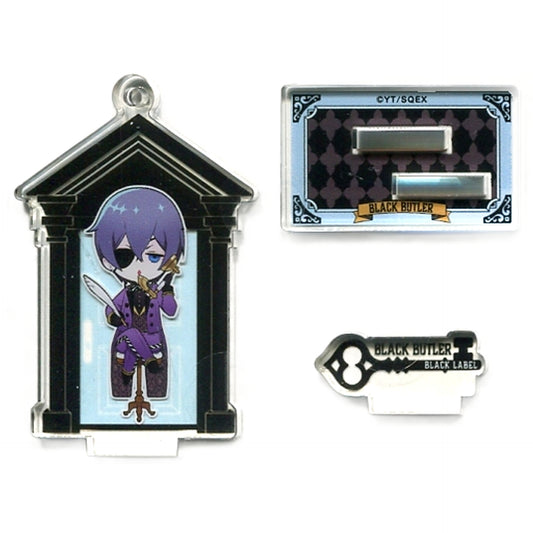 Black Butler Ciel Phantomhive Younger Brother Black Label Trading Acrylic Stand Keychain Phantom Hotel Ver. Pop Up Store 2020 Limited Keychains [USED]