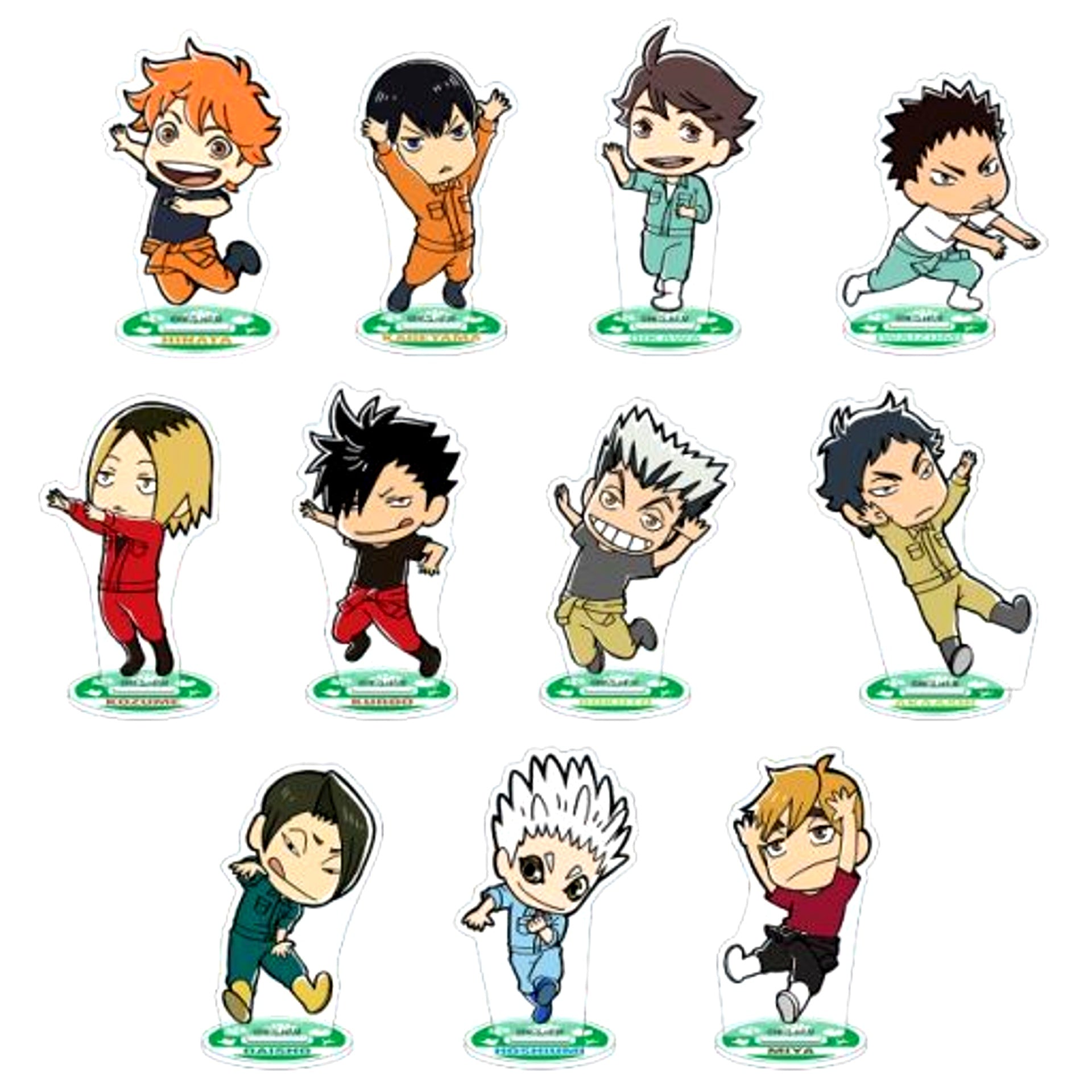 All 11 Types Set Haikyu!! TO THE TOP x Tobu Zoo Chibi Character Zookeeper Ver. Trading Acrylic Stand [USED]