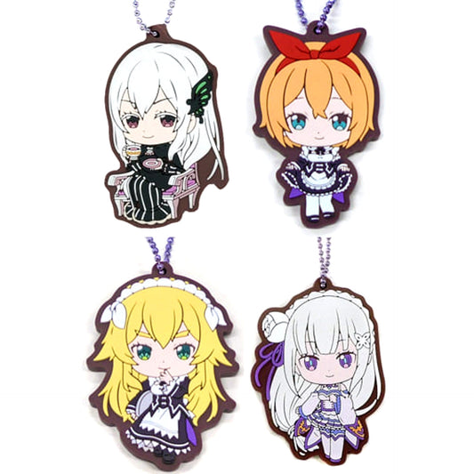 Re:ZERO -Starting Life in Another World- 2nd season Echidna & Others All 4 Types Set Gashapon Kuji Assort Rubber Mascot Prize B Keychains [USED]