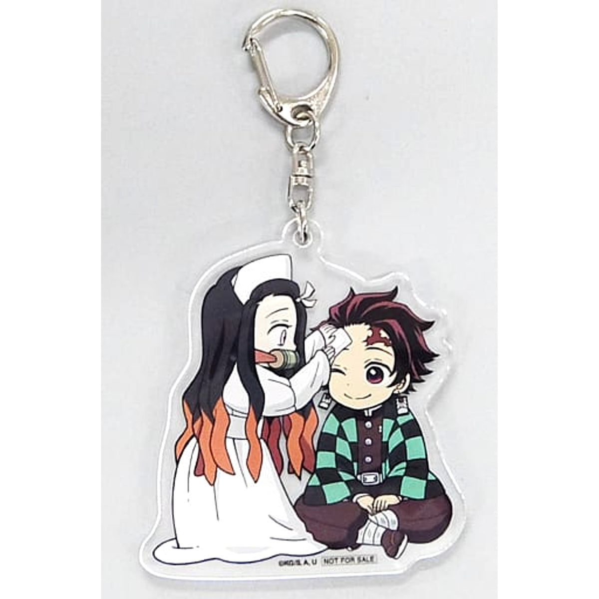 Demon Slayer: Kimetsu no Yaiba Nezuko Kamado Tanjiro Kamado Combination Illustration Acrylic Keychain Shirojuji Scratch Treatment Series Collaboration Campaign Limited Twitter Campaign Winning Item Keychains [USED]