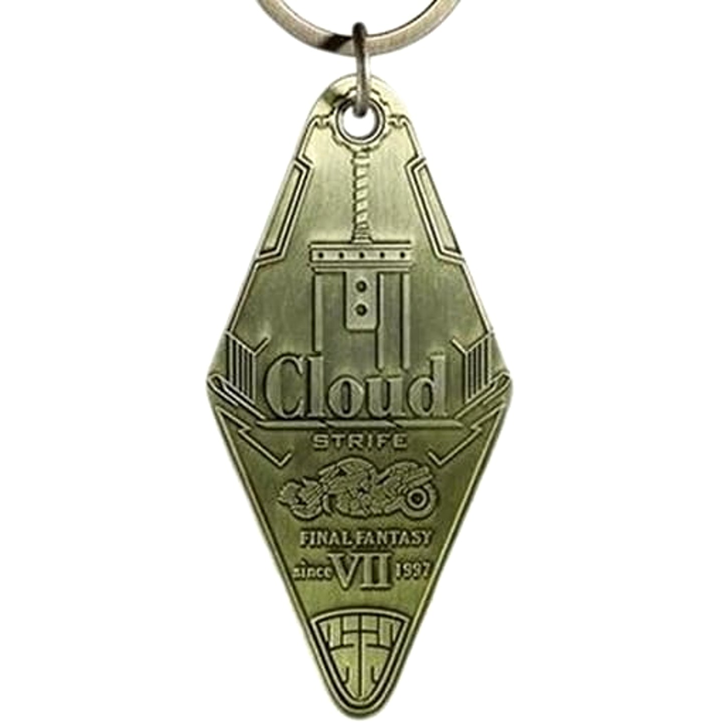 Final Fantasy VII Remake Cloud Strife Gold Motel Keychain Keychains [USED]