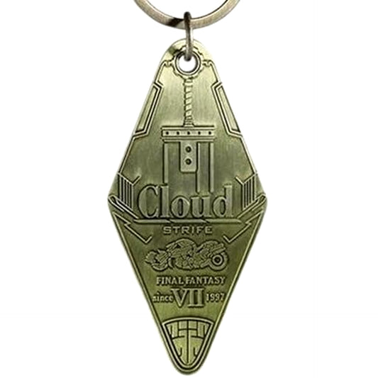 Final Fantasy VII Remake Cloud Strife Gold Motel Keychain Keychains [USED]