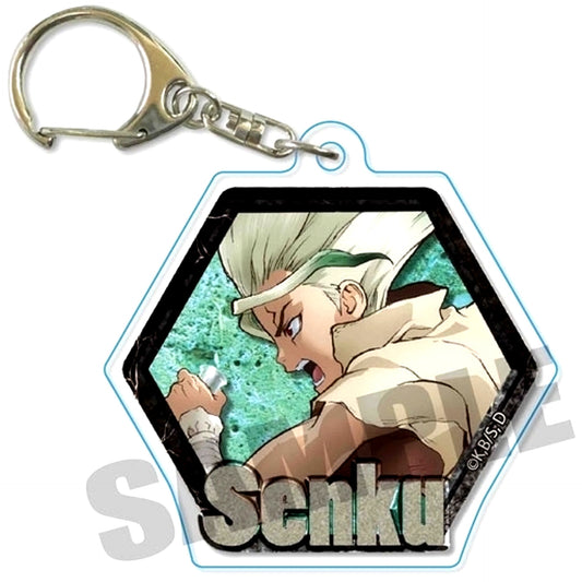 Senku Ishigami Dr. Stone Stone Plate Keychain [USED]
