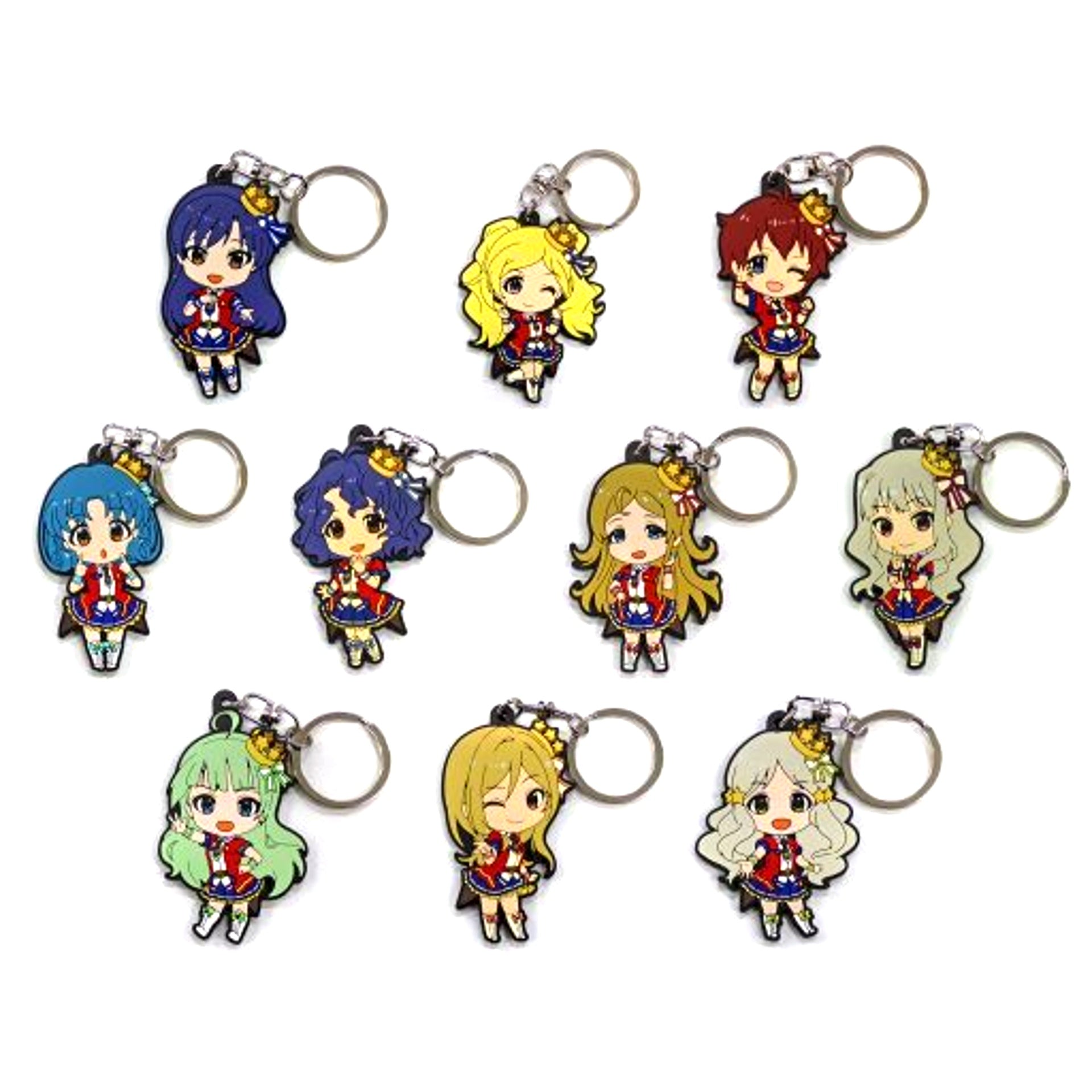 Set of 10 The Idolmaster Million Live! Nendoroid Plus Trading Rubber Keychain Eternal Harmony & ARRIVE [USED]