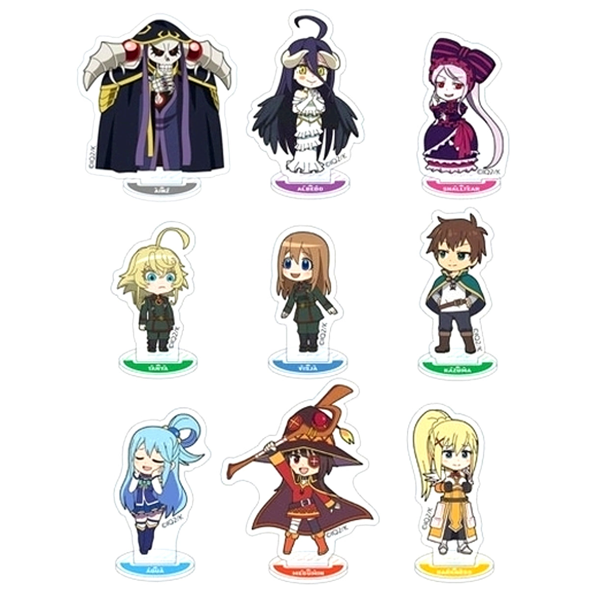 Set of 9 Isekai Quartet 2 Trading Acrylic Stand Ver.A [USED]