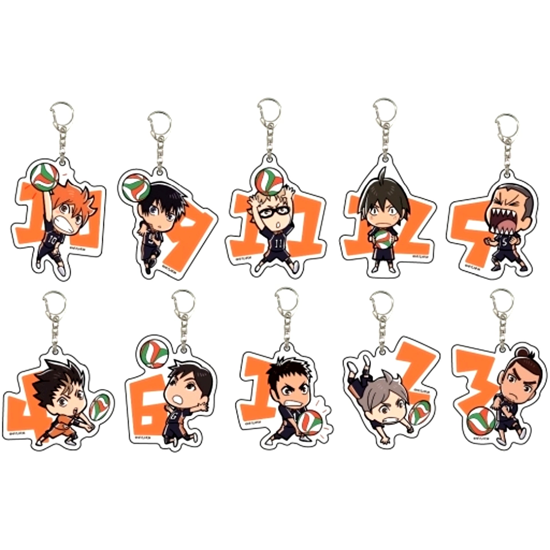 Set of 10 Haikyu!! 03. Acrylic Keychain [USED]