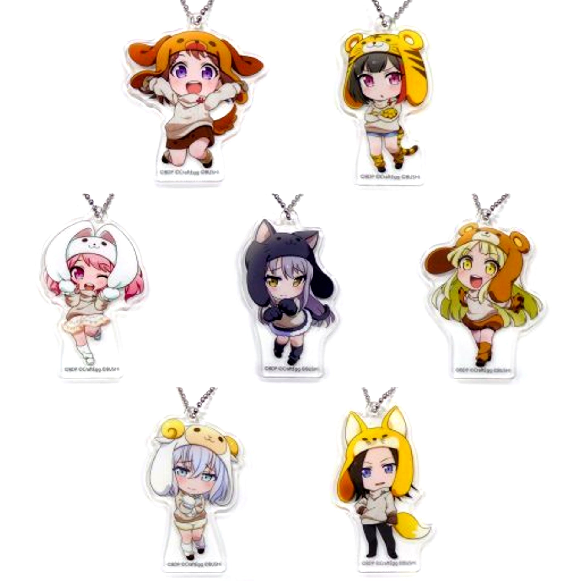 Set of 7 BanG Dream! Garupa Pico Ohmori Acrylic Keychain Lawson [USED]