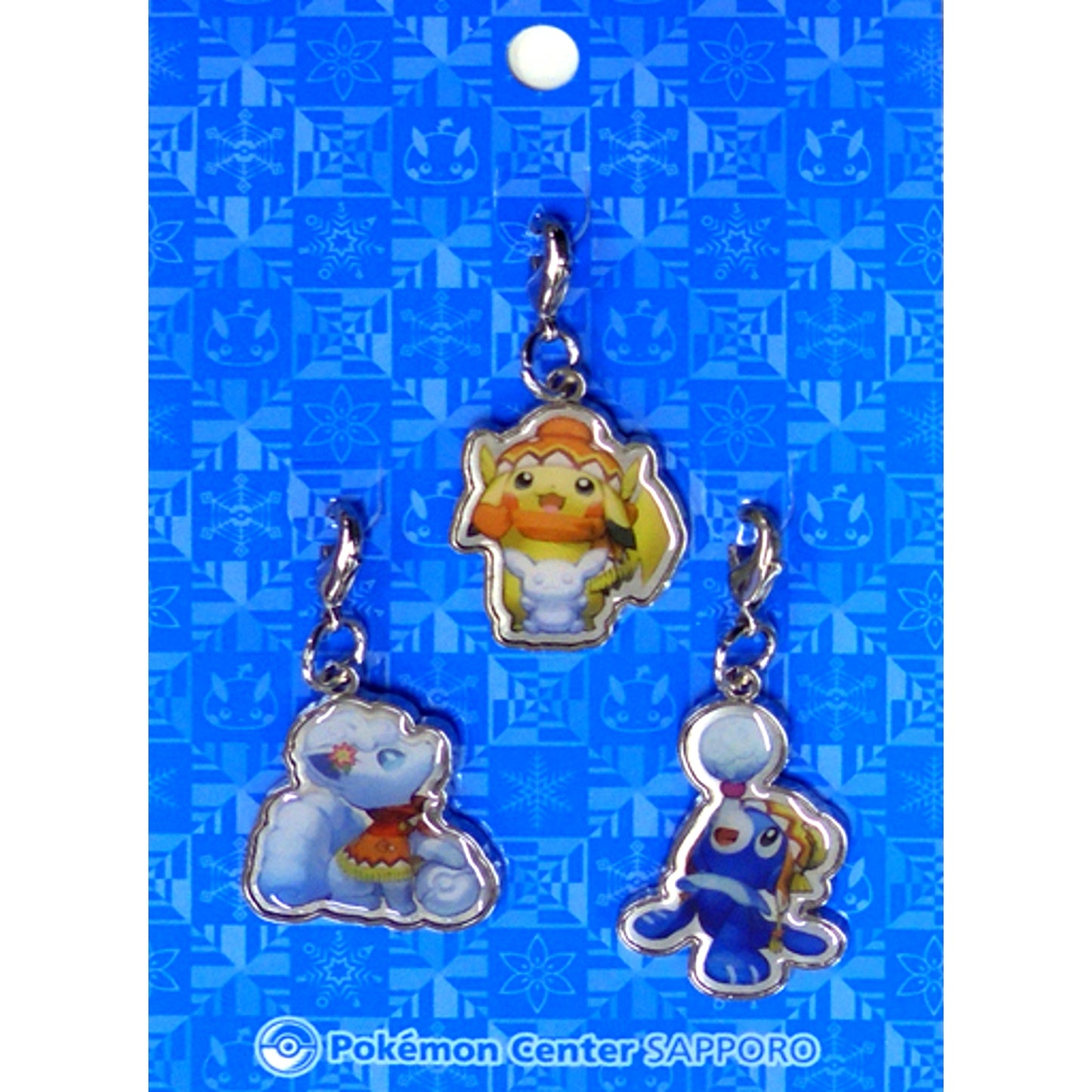 Pikachu & Alolan Vulpix & Popplio Pokemon Pokemon Center Sapporo R Metal Charm Set Pokemon Center Ltd [USED]