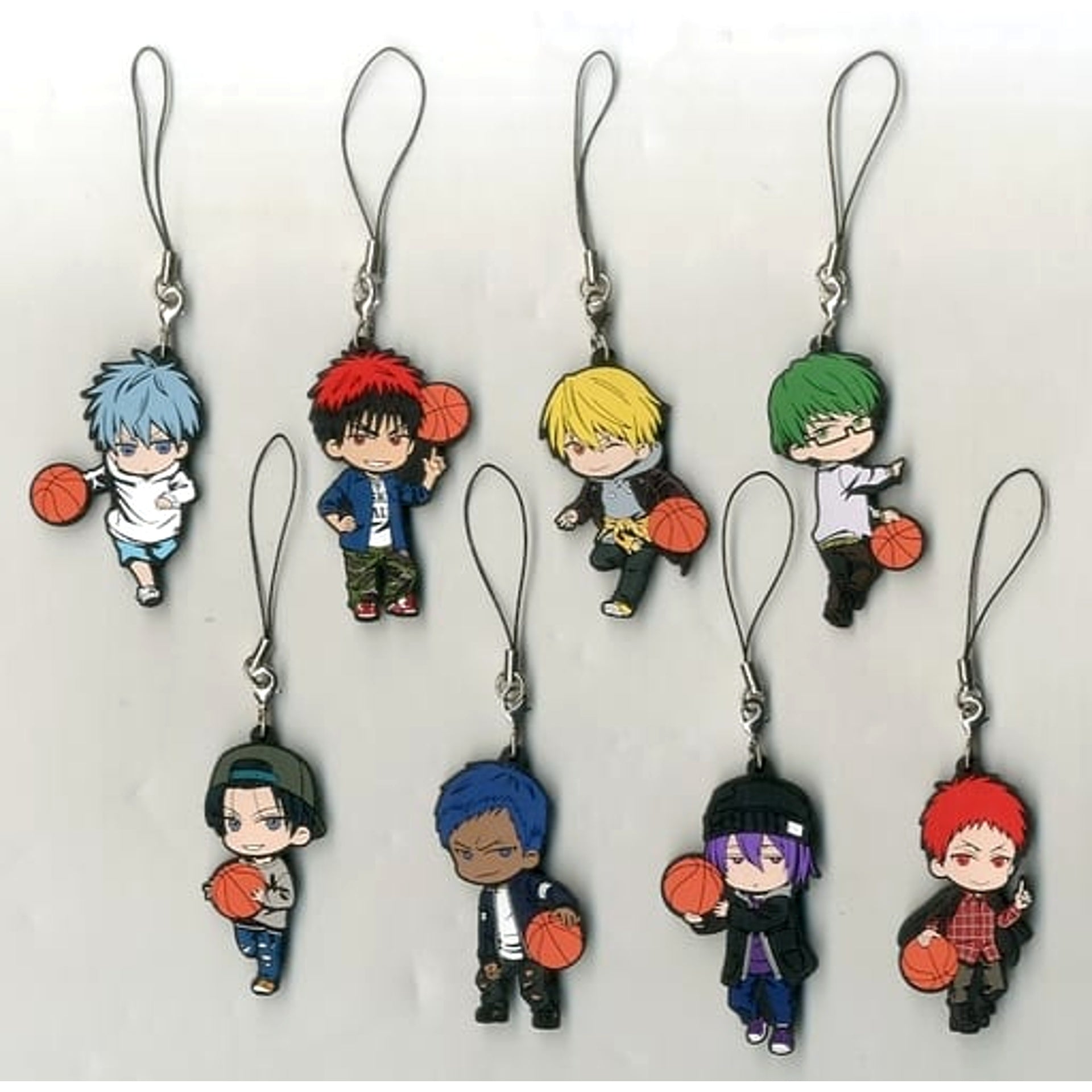 Kuroko's Basketball Tetsuya Kuroko & Others All 8 Types Set Rubber Strap Collection Keychains [USED]