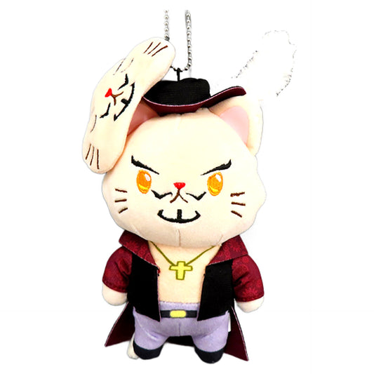 Dracule Mihawk One Piece withCAT Plush Keychain with Eye Mask [USED]