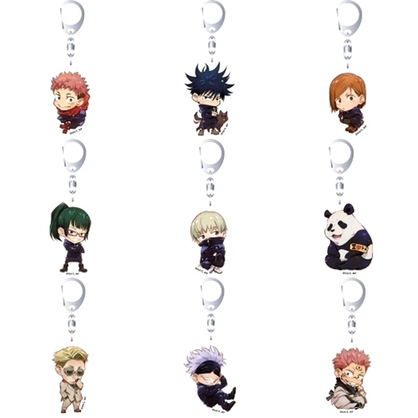 Set of 9 Jujutsu Kaisen Acrylic Keychain Collection [USED]