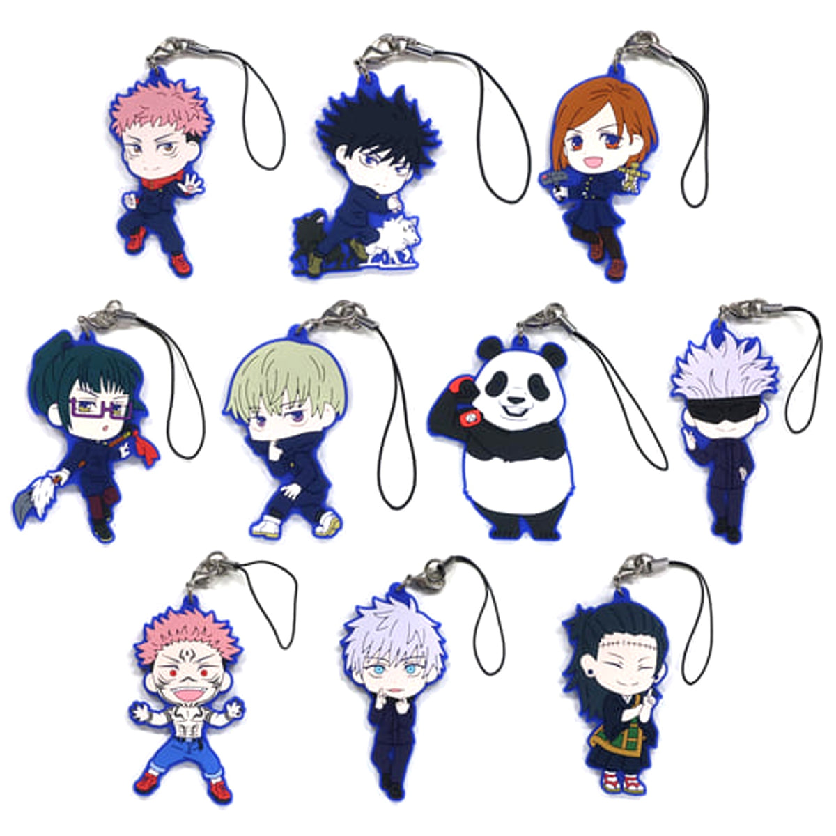 Jujutsu Kaisen Yuji Itadori & Others Ichiban Kuji Rubber Charm Kyun Chara Irasutore Shonzu Prize H All 10 Types Set Keychains [USED]