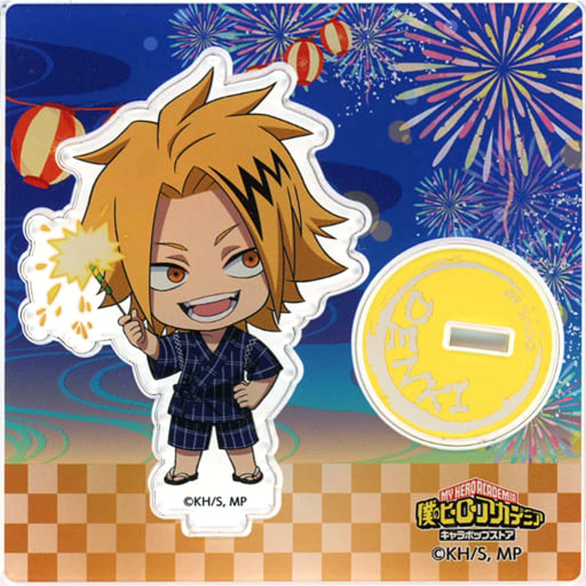 My Hero Academia Denki Kaminari Mini Acrylic Stand Fireworks Ver Chara Pop Store Slogan Included Acrylic Stands [USED]