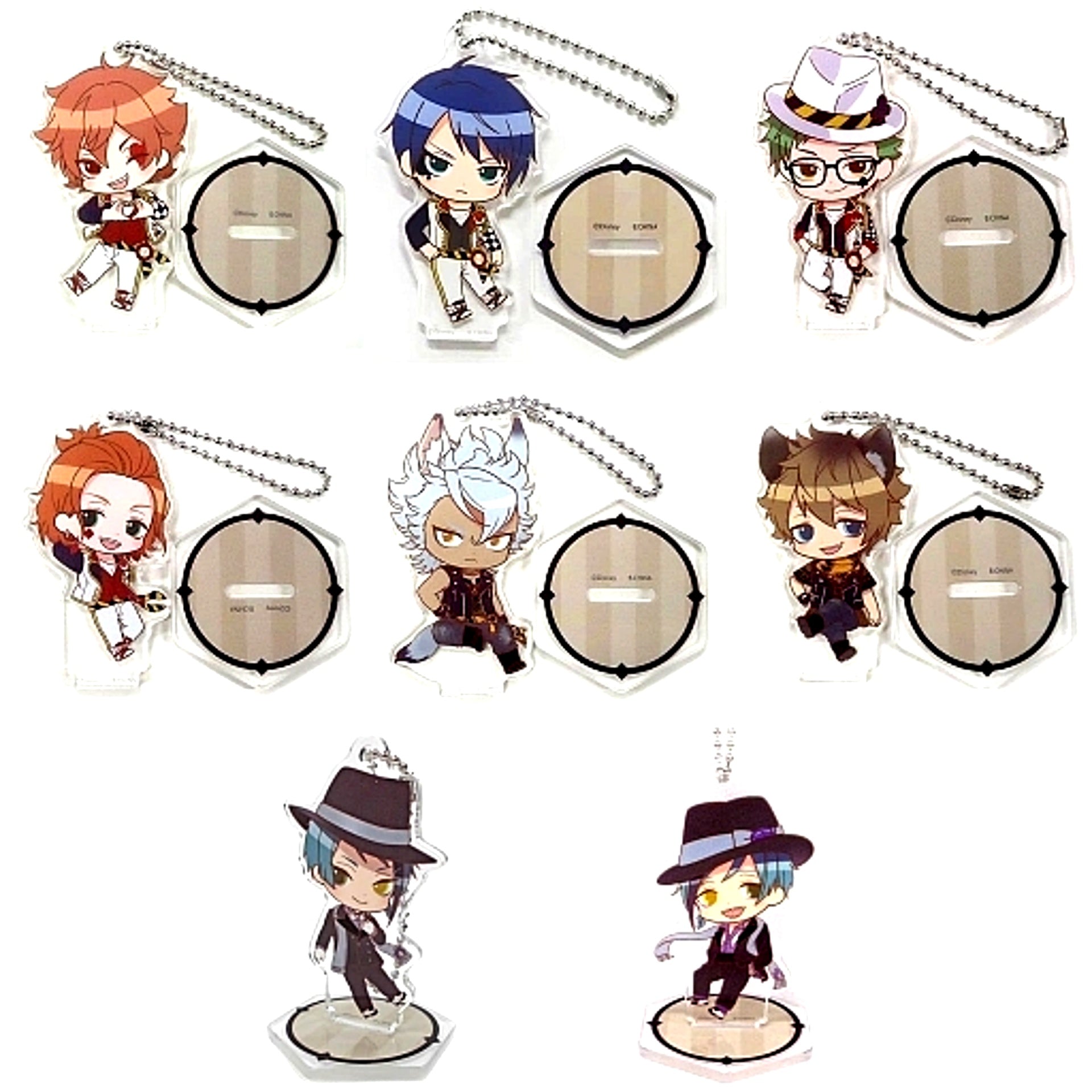 Set of 8 Disney Twisted Wonderland Acrylic Stand Keychain B [USED]