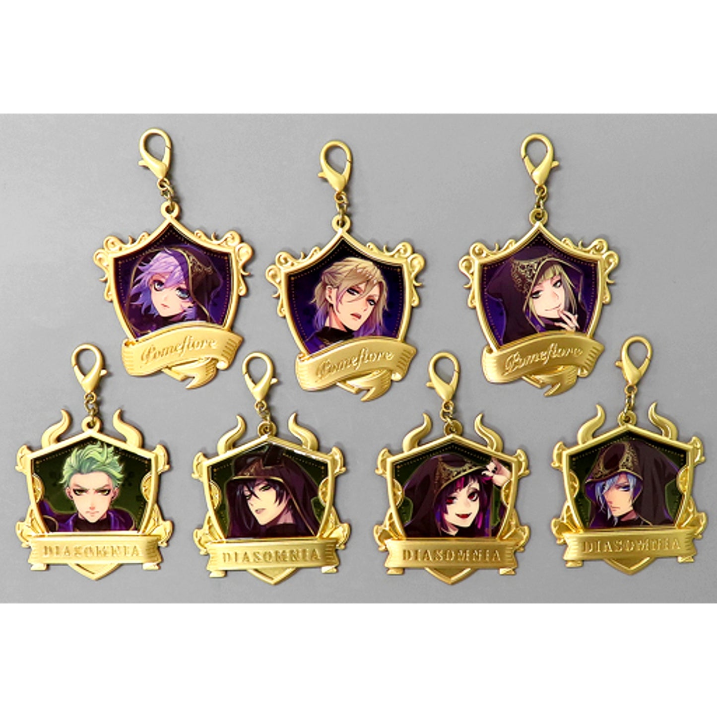 Set of 7 Disney Twisted Wonderland Emblem Charm C Box Animate Limited [USED]