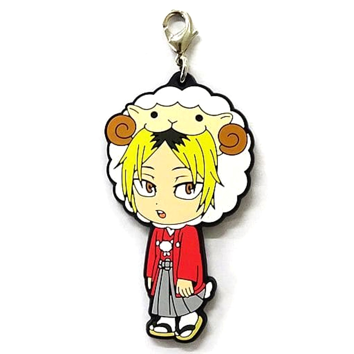 Haikyu!! Kenma Kozume Rubber Mascot Ichiban Kuji Haikyu Shinen!! Ore ni Fuku Motte Koooi!!! Kyunchara Illustrations Last One Prize Keychains [USED]