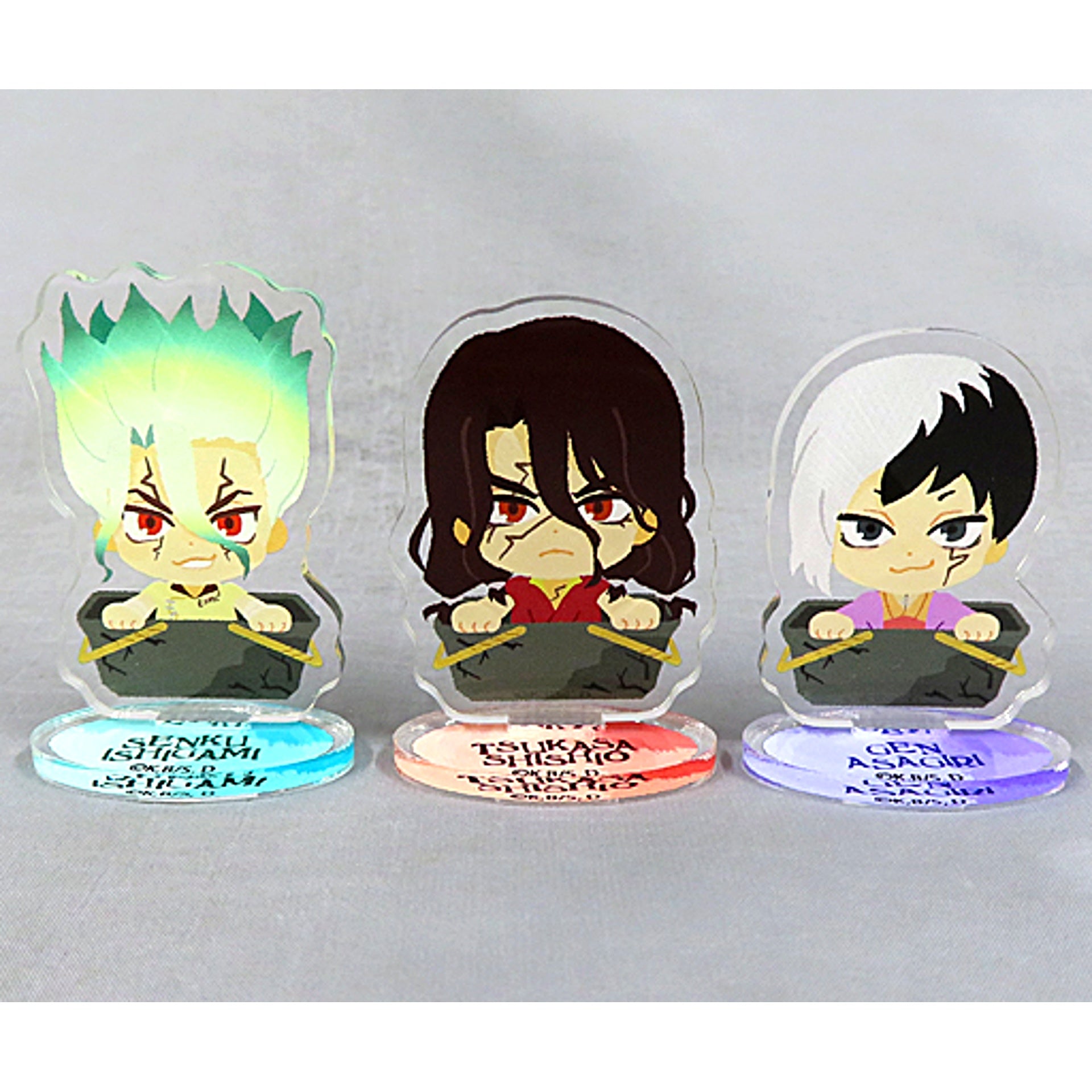 Senku & Tsukasa & Gen Kagokore Acrylic Stand Set Dr. STONE [USED]