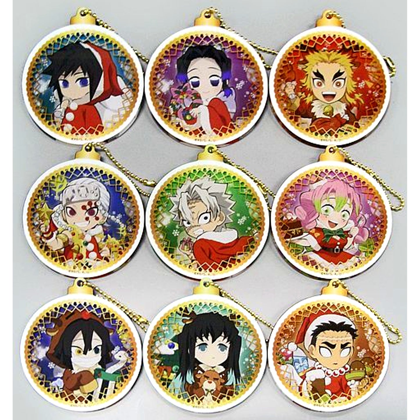 Set of 9 Demon Slayer ufotable cafe Christmas Event 2020 Ornament Style Acrylic Charm Group B [USED]