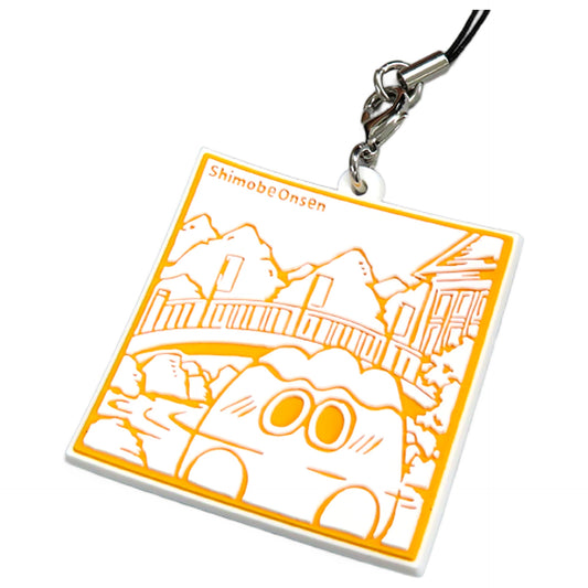 Stamp Pattern Shimobe Onsen Ver. Room Camp Rikko Stamp Rally Rubber Charm I Will Be in Yamanashi on Weekends. Yuru Campaign Limited Key Chain [USED]