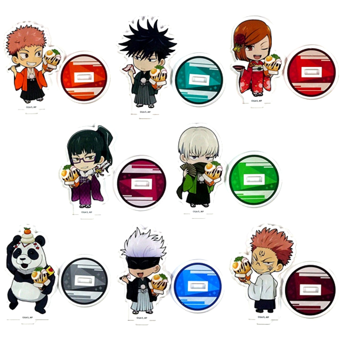 Set of 8 Jujutsu Kaisen x Bakudanyaki Honpo Vol. 1 Trading Acrylic Stand [USED]