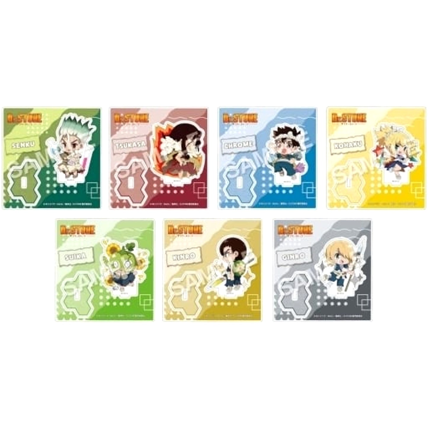 Dr. STONE Senku Ishigami & Others All 7 Types Set Eformed Decotto! Acrylic Stand Acrylic Stands [USED]