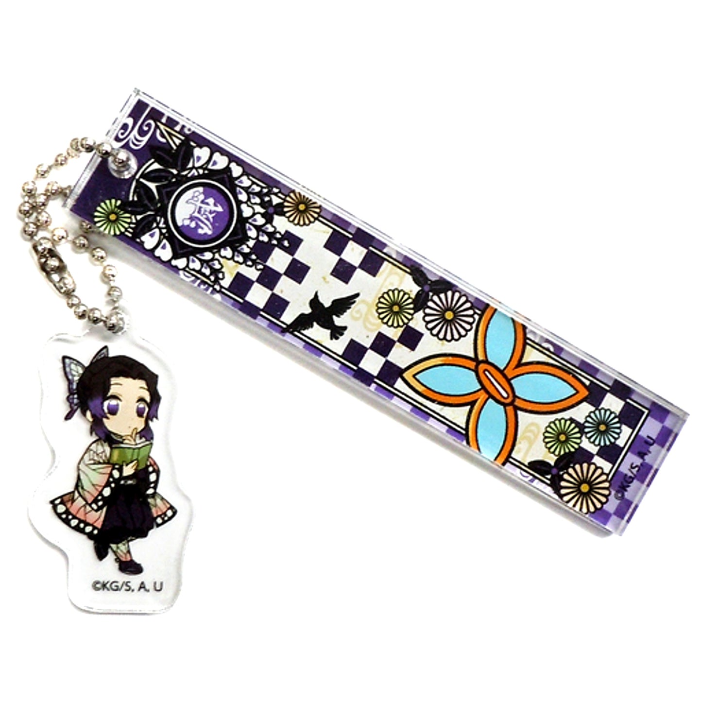 Shinobu Kocho Demon Slayer x Randen x Eigamura x Kyoto City Transport Kyo no Oshigoto 2 Trading Room Keychain [USED]