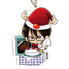 Fire Force Takehisa Hinawa Mini Character Acrylic Keychain Christmas Ver. Karaoke Manekineko Exclusive Keychains [USED]