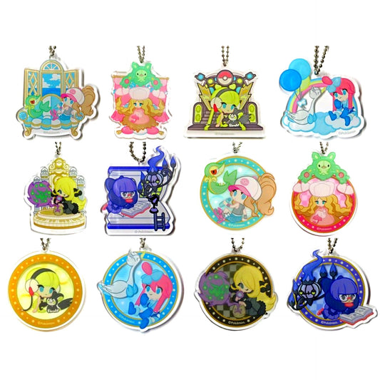 Set of 12 Pokemon Black & White Die-cut Acrylic Charm Collection Trainers Collection Sazanami Town Pokemon Center Limited [USED]