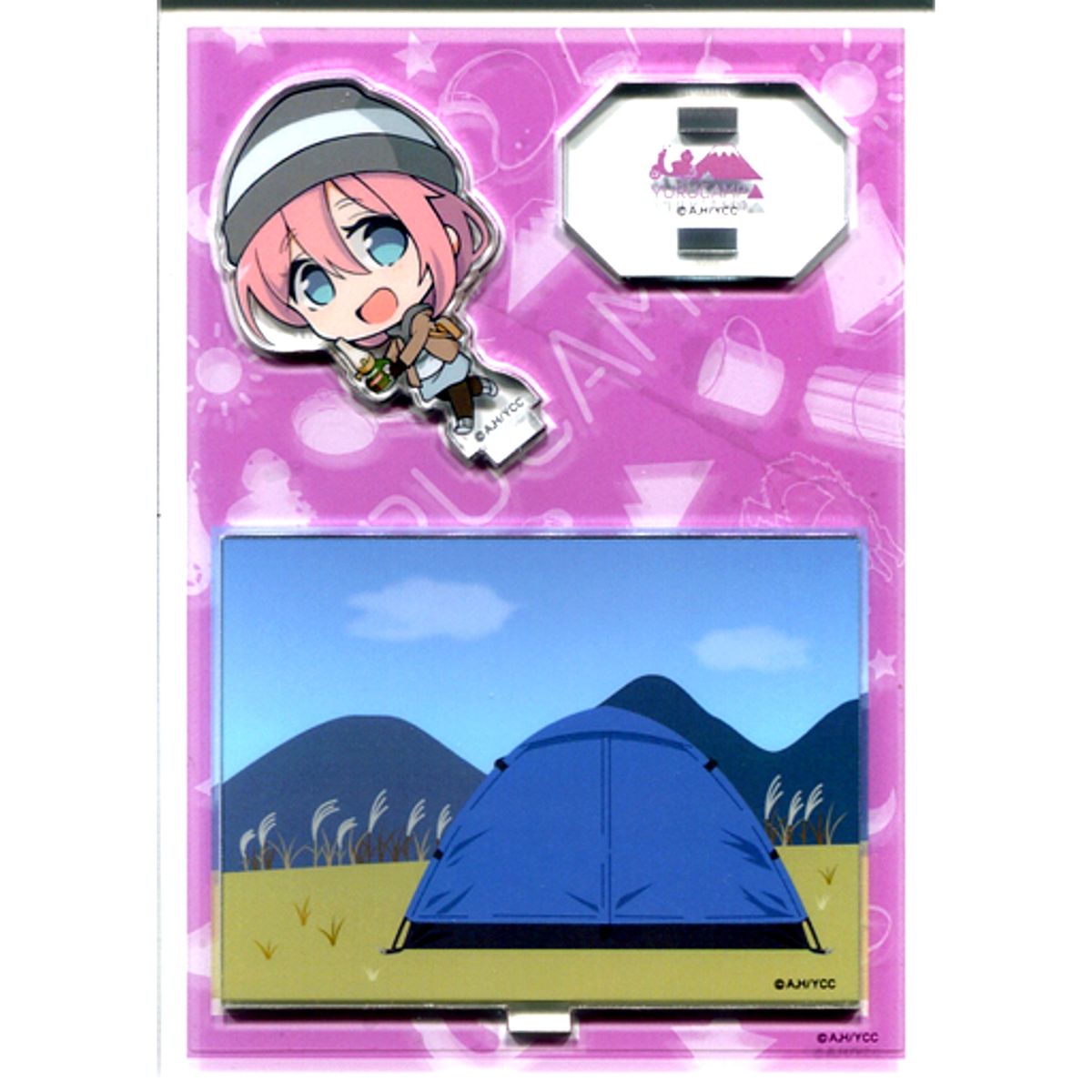 Nadeshiko Kagamihara Acrylic Character Plate Petit Laid-Back Camp Pop-up Shop AmiAmi Kogen Campsite [USED]