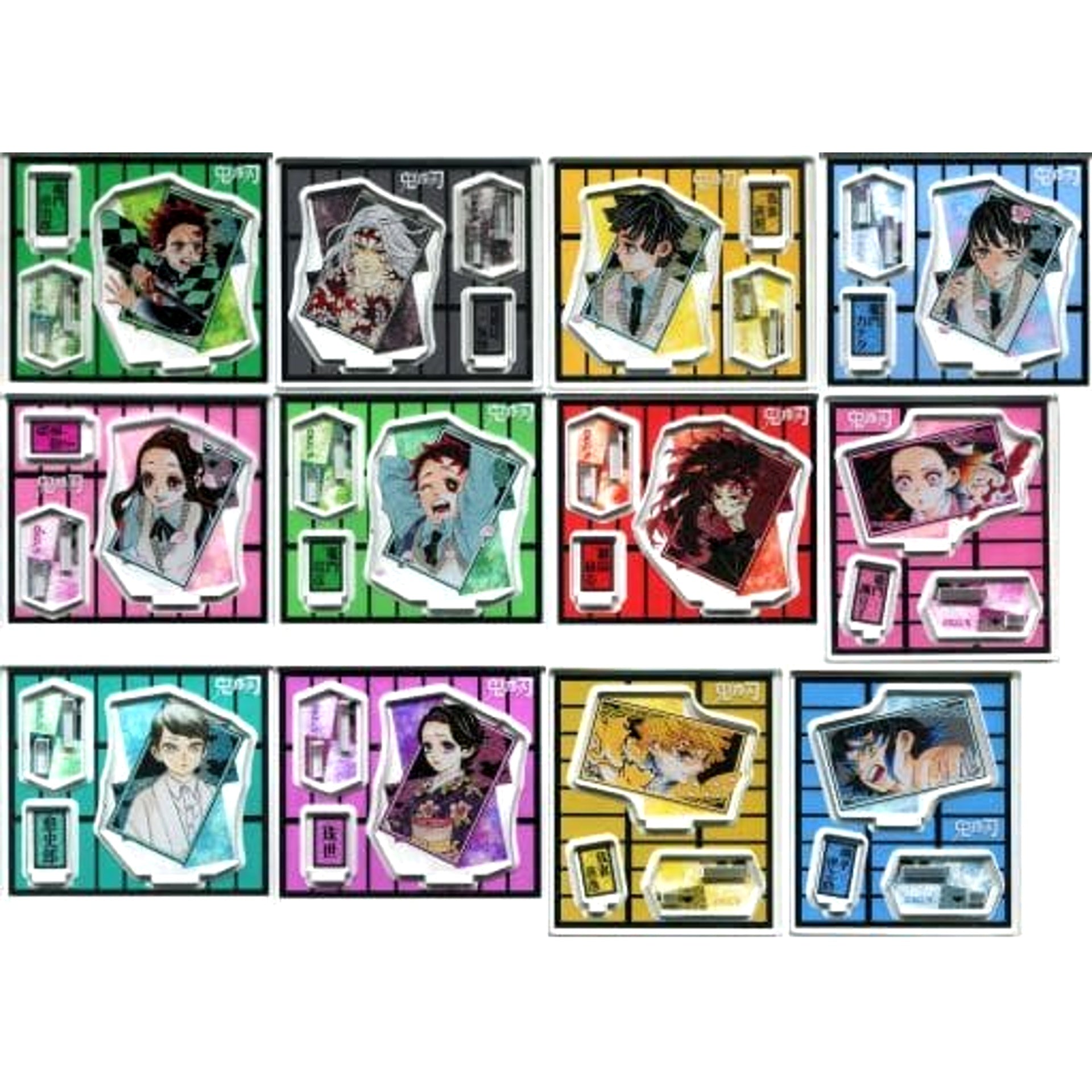 Demon Slayer: Kimetsu no Yaiba Tanjiro Kamado & Others All 12 Types Set Acrylic Figure Collection Part 3 Acrylic Item [USED]