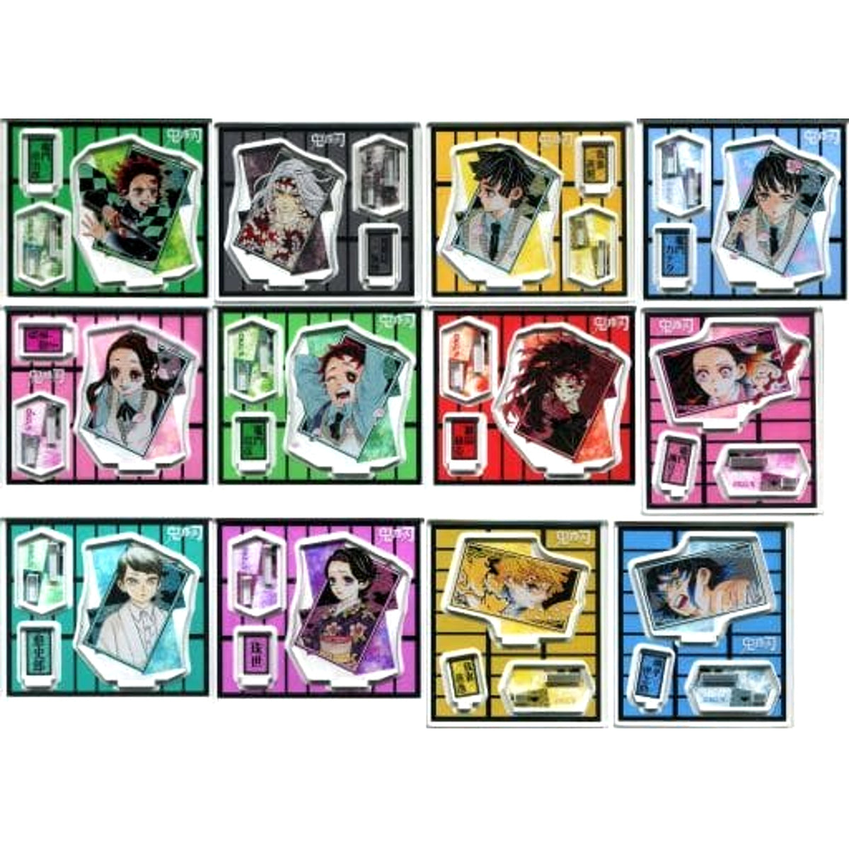 Demon Slayer: Kimetsu no Yaiba Tanjiro Kamado & Others All 12 Types Set Acrylic Figure Collection Part 3 Acrylic Item [USED]