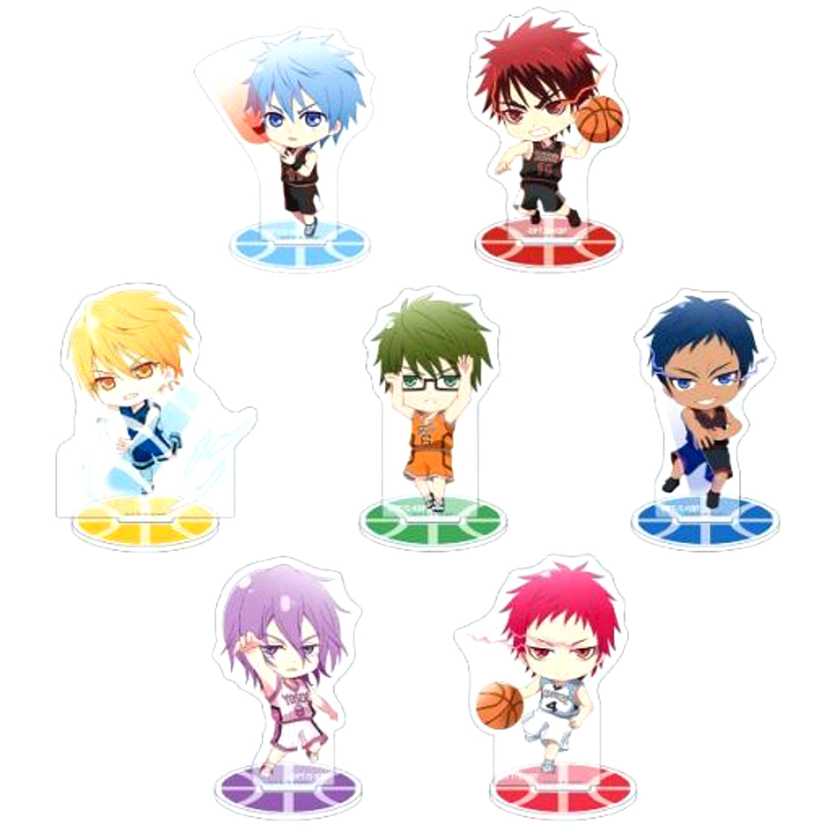 Set of 7 Kuroko's Basketball Trading Chibi Character Special Move Acrylic Stand [USED]
