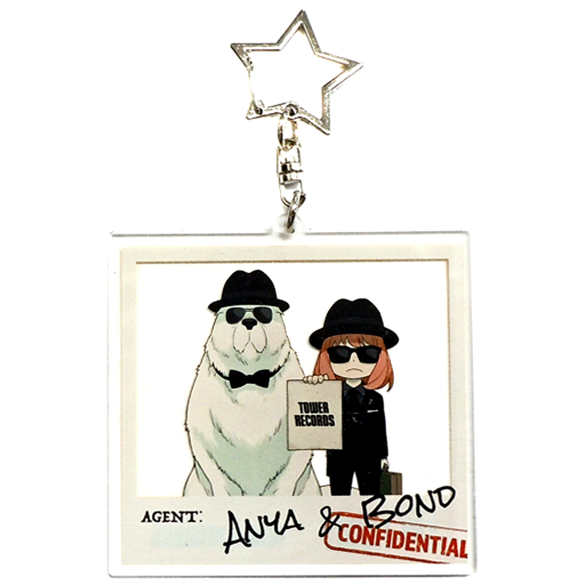 Anya Forger & Bond Forger Sunglasses SPY x FAMILY x TOWER RECORDS Trading Acrylic Keychain [USED]