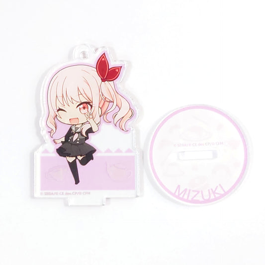 Hatsune Miku: Colorful Stage! Mizuki Akatsukiyama Trading Acrylic Stand Keychain Animax Cafe+ & Colabono Limited Keychains [USED]