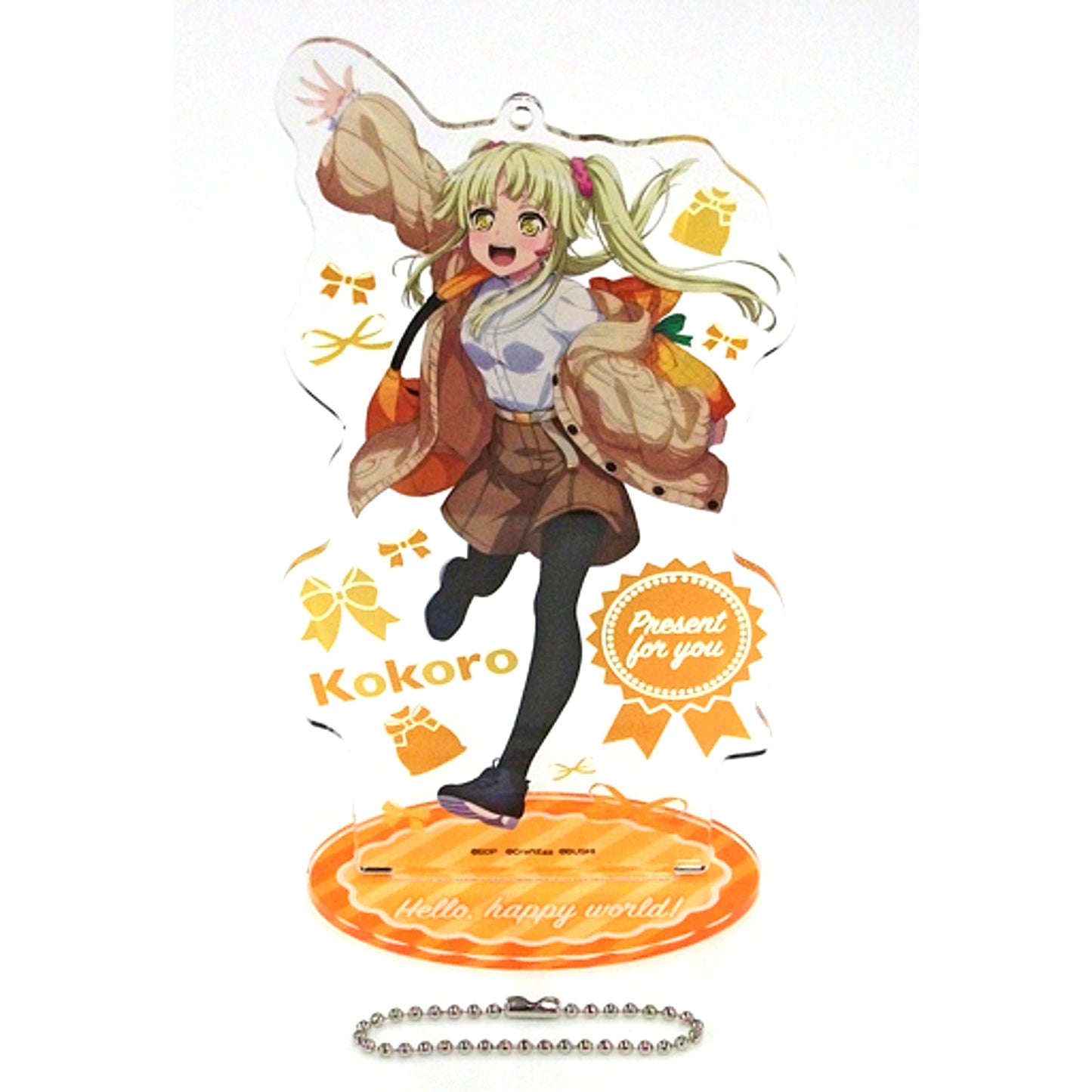 Kokoro Tsurumaki BanG Dream! Girls Band Party! Acrylic Stand Keychain Present ver. Animate Ltd [USED]