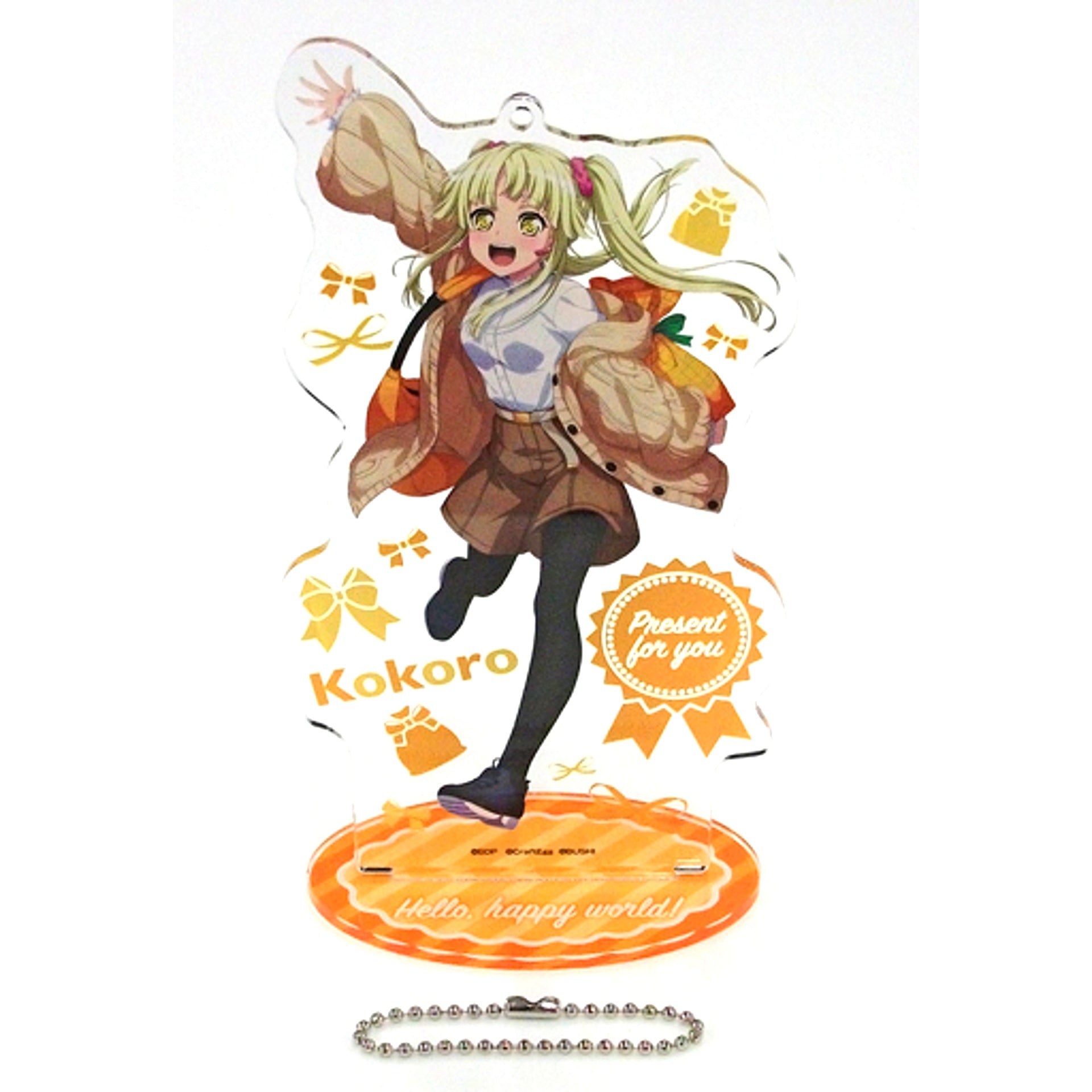 Kokoro Tsurumaki BanG Dream! Girls Band Party! Acrylic Stand Keychain Present ver. Animate Ltd [USED]