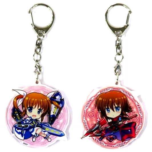 Nanoha & Stern Takuya Fujima Illustration Double-Sided Acrylic Keychain Bonus for Magical Girl Lyrical Nanoha Reflection Advance Ticket with Goods Without Advance Ticket [USED]