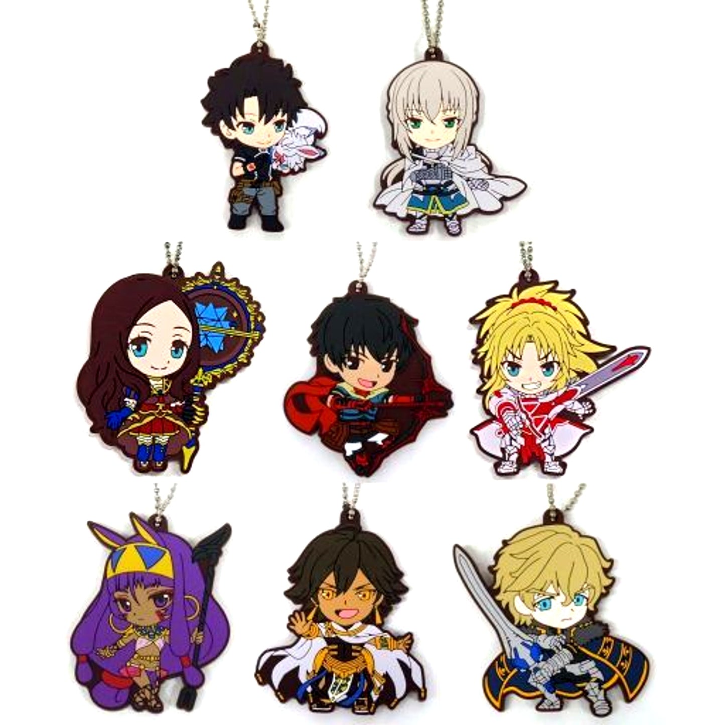 Set of 8 Fate/Grand Order Divine Realm of the Round Table Camelot Capsule Rubber Mascot 01 [USED]