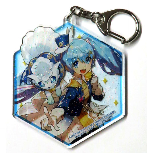 Alolan Vulpix x Snow Miku Acrylic Keychain Pokemon x SNOW MIKU 2020 [USED]