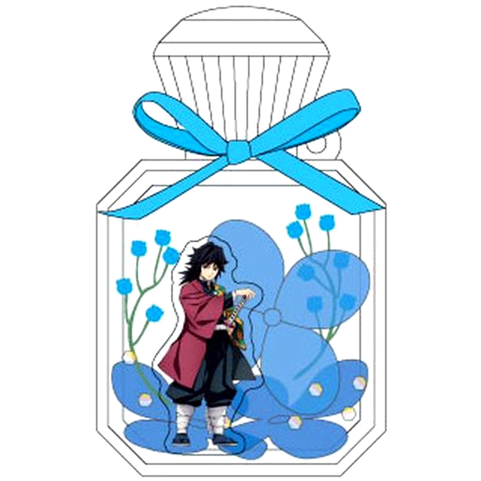 Giyu Tomioka Demon Slayer Flower Dome Keychain [USED]