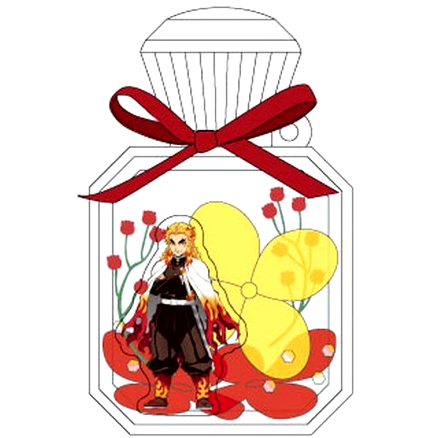 Kyojuro Rengoku Demon Slayer: Kimetsu no Yaiba Flower Dome Keychain [USED]