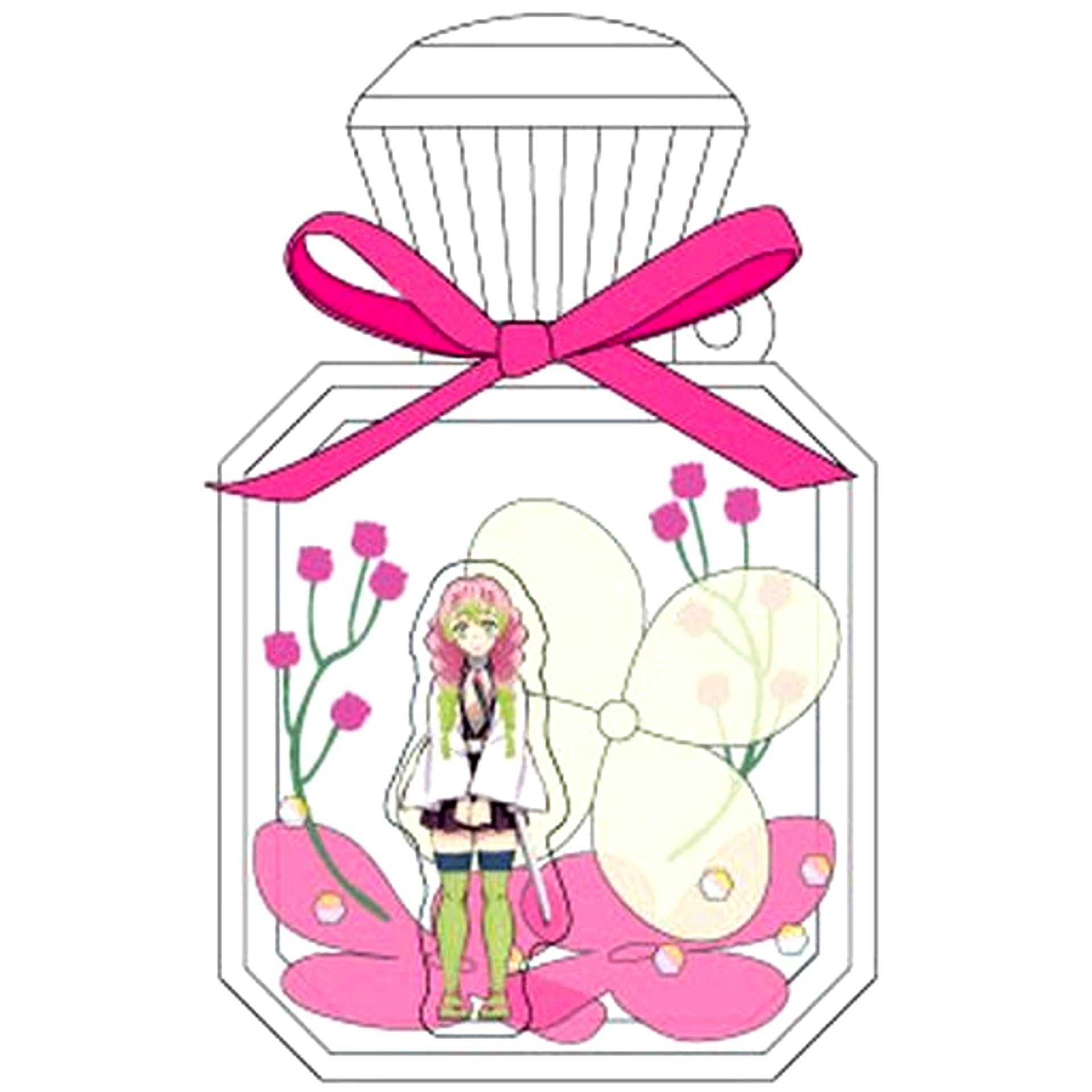 Mitsuri Kanroji Demon Slayer Kimetsu no Yaiba Flower Dome Keychain [USED]