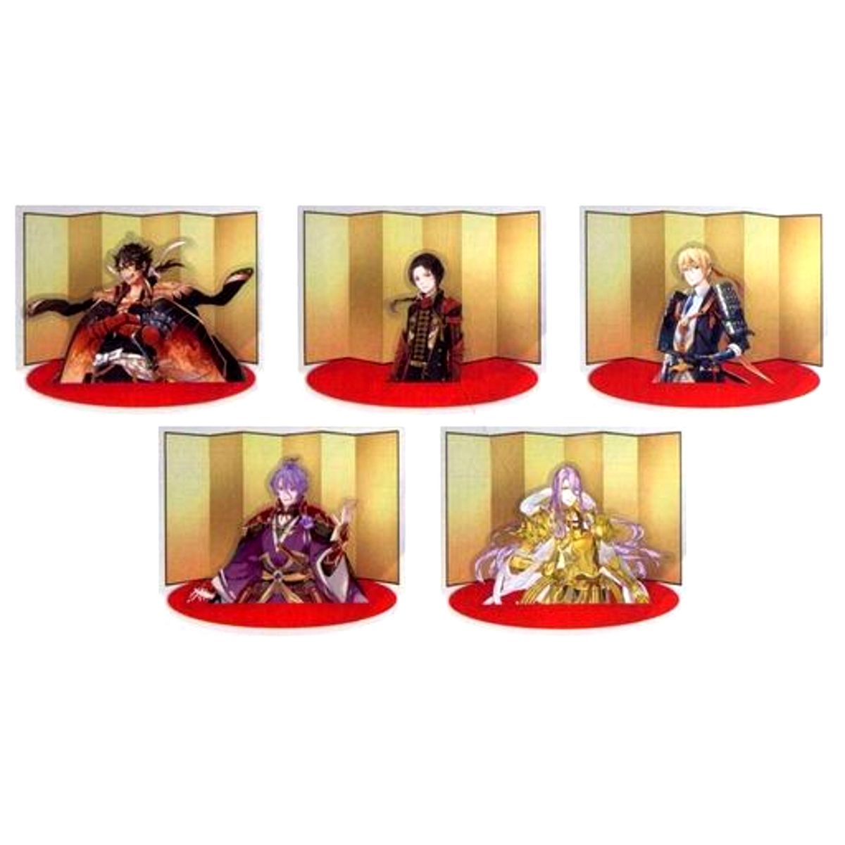 Set of 5 Group Touken Ranbu ONLINE Original Diorama Style Acrylic Stand PASH! February 2021 Issue Applicant Bonus [USED]