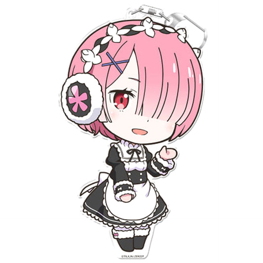 Re:ZERO -Starting Life in Another World- Ram with Stand Deka Puni Colle! Memory Snow Ver. Keychain with Stand Keychains [USED]