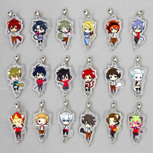 Set of 18 The Idolm@ster SideM Connecting Acrylic Charm Collection Nyantesteki na Namjatown [USED]