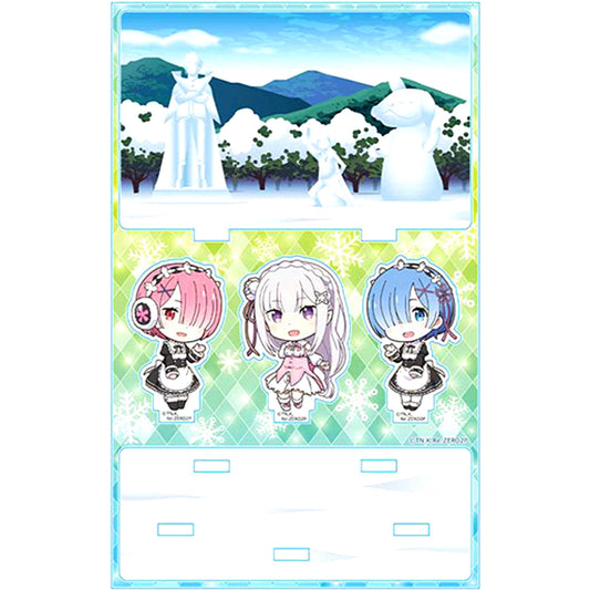 B. Emilia Rem Ram Background Stone Statue Acrylic Diorama Re:ZERO -Starting Life in Another World- [USED]