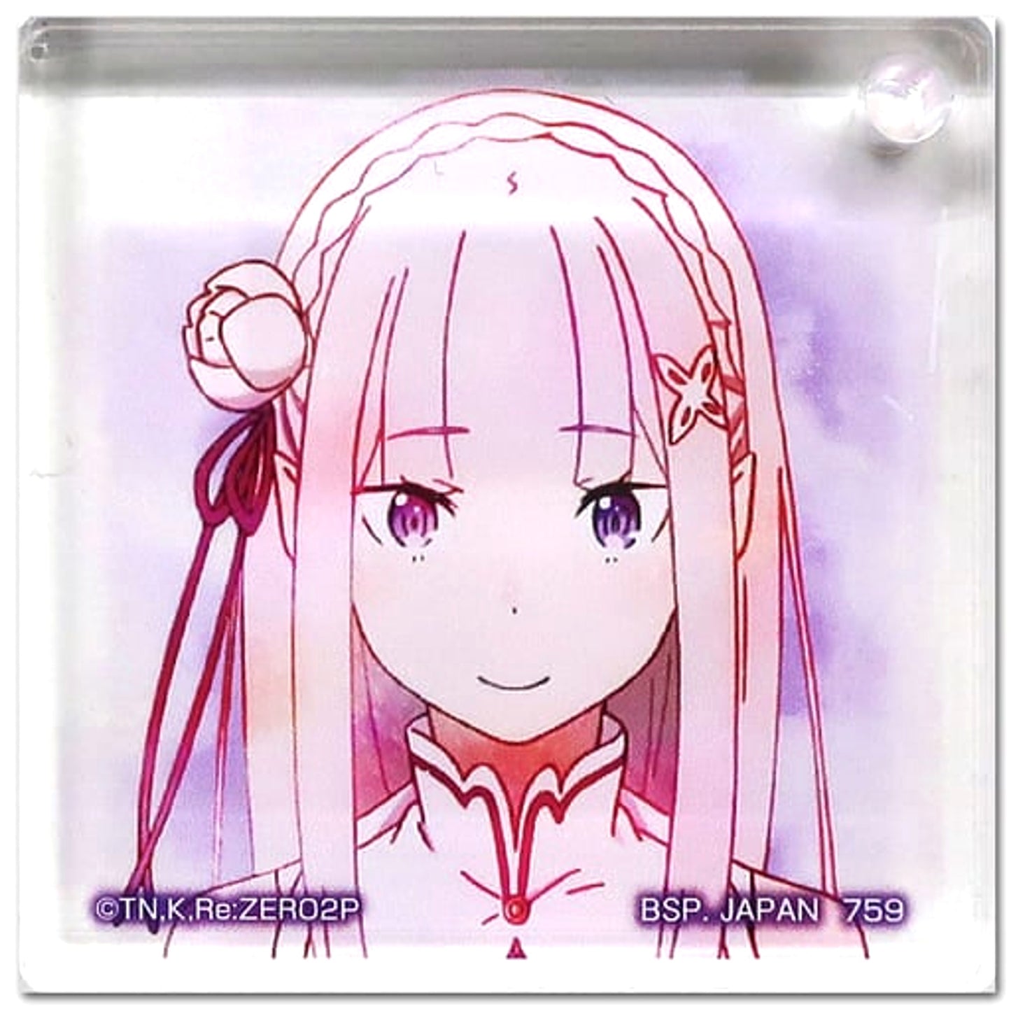 Re:ZERO -Starting Life in Another World- Emilia Close-up Ichiban Kuji Be Grateful, It's a Bouquet in Both Hands Acritz Keychain Prize F Keychains [USED]