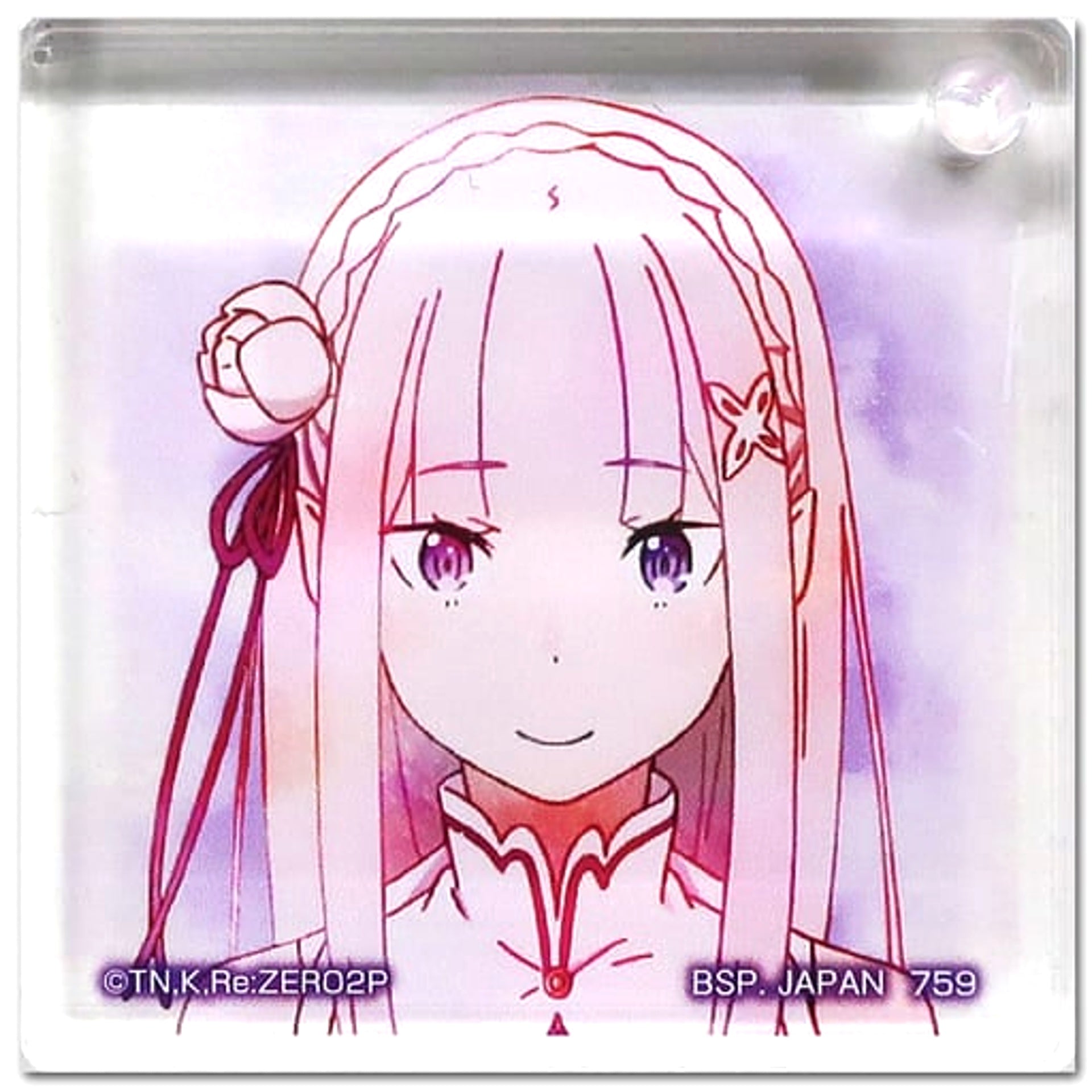 Re:ZERO -Starting Life in Another World- Emilia Close-up Ichiban Kuji Be Grateful, It's a Bouquet in Both Hands Acritz Keychain Prize F Keychains [USED]