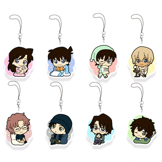 Set of 8 Detective Conan Chokokawa Acrylic Strap Bedtime [USED]